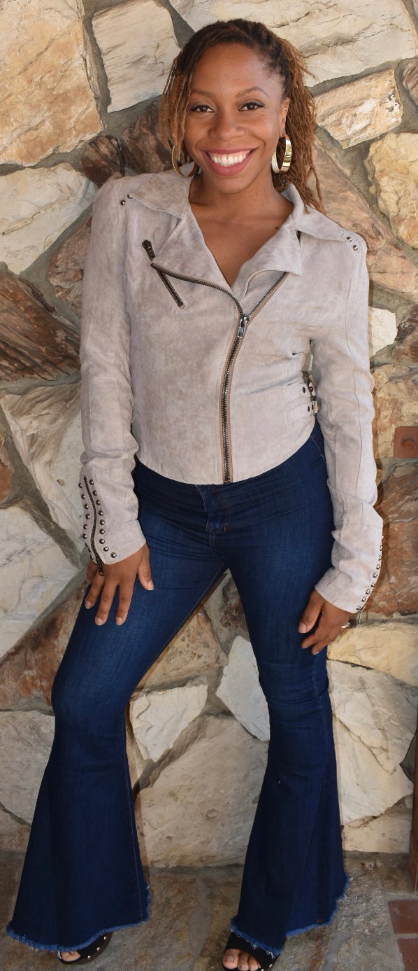 SUEDE STUD JACKET