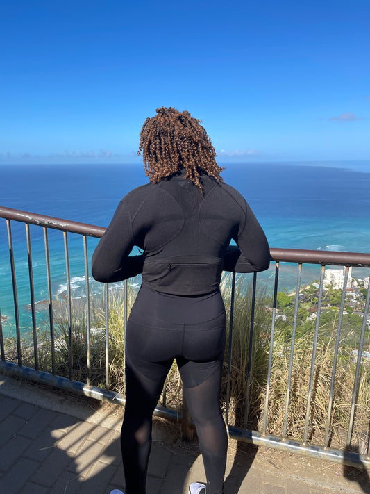 BLACK ACTIVE LACE SET